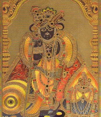 Vankateswar-Dios-grabado-imagen-papel-de-oro